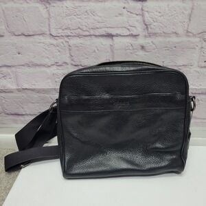 COACH Charles Camera Bag Black Leather‎ F24876 Crossbody Shoulder Handbag